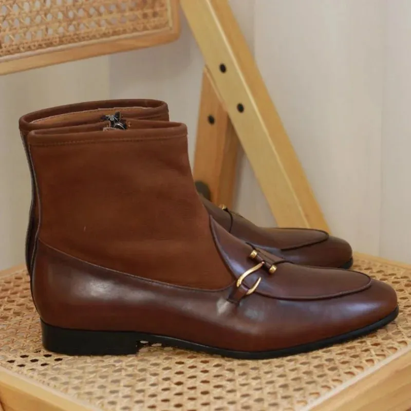 Men's Leather Ankle Boots Classic British Style
