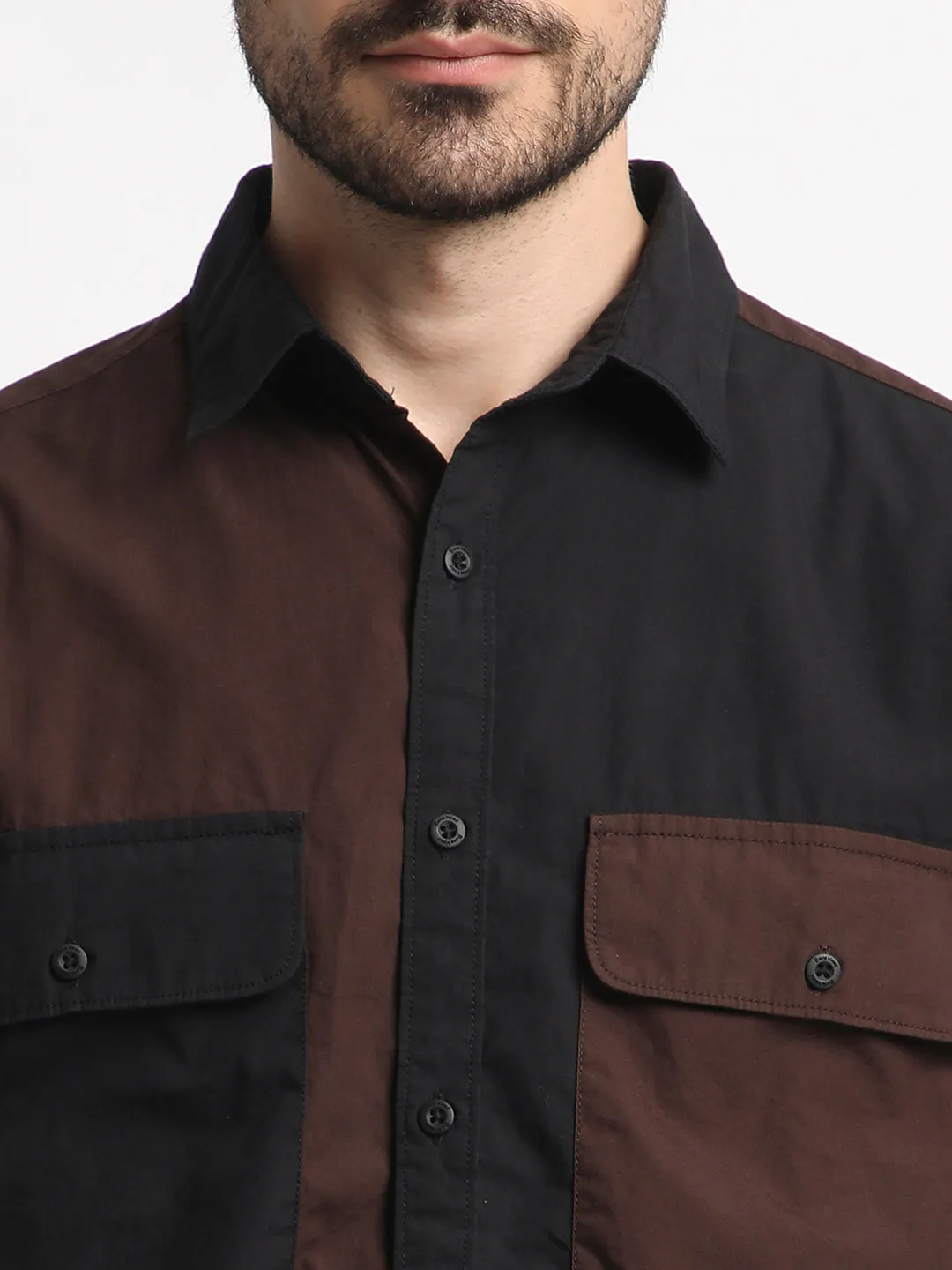 Men's Relaxed Black/Brown Shirts