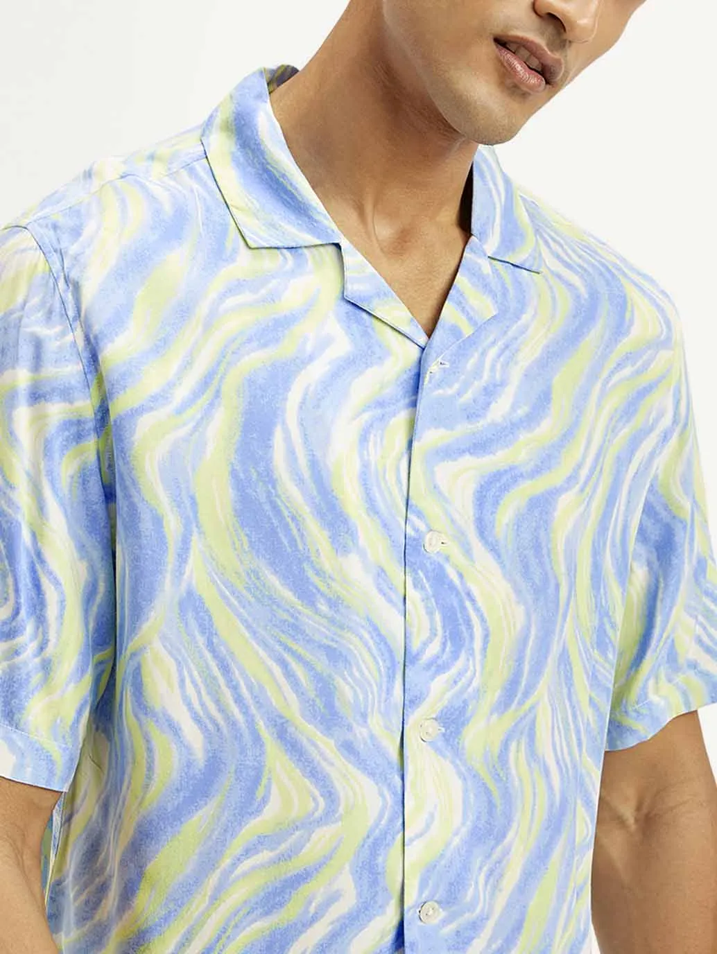 Men's Resort Collar Abstract Relaxed Fit Shirt