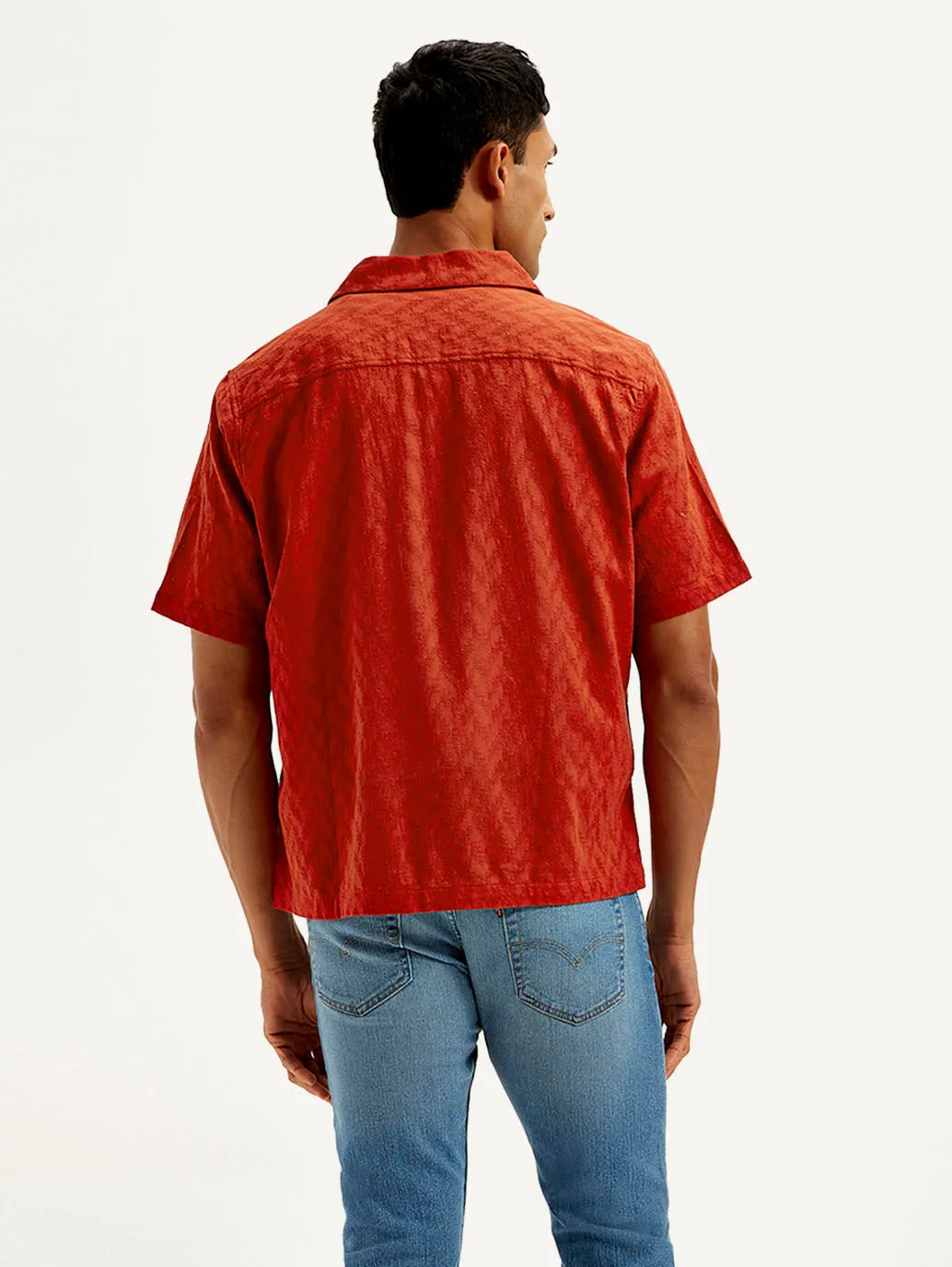 Men's Resort Collar Chevron Relaxed Fit Shirt