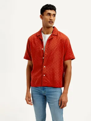 Men's Resort Collar Chevron Relaxed Fit Shirt