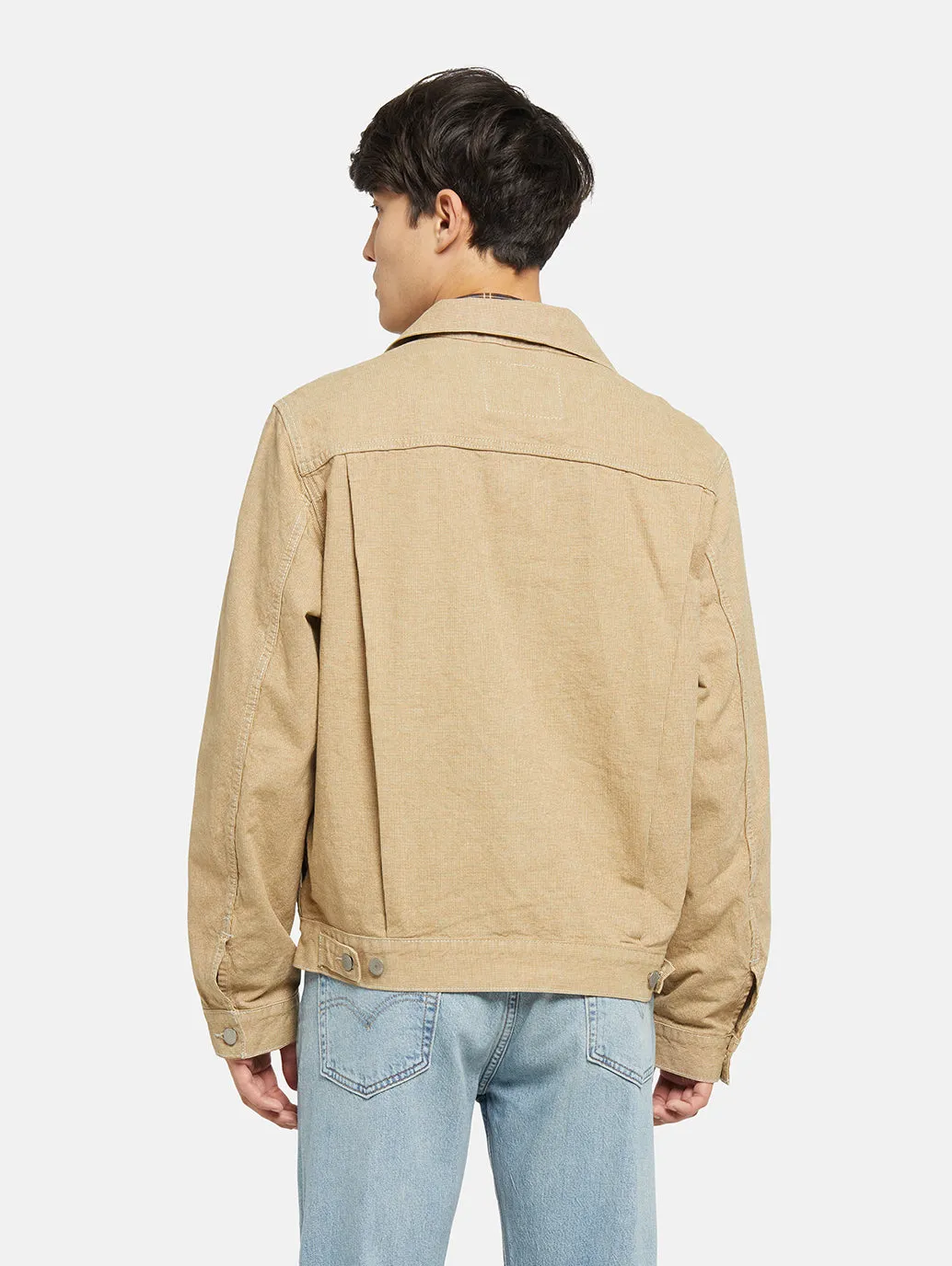 Men's Solid Khaki Relaxed Fit Jacket