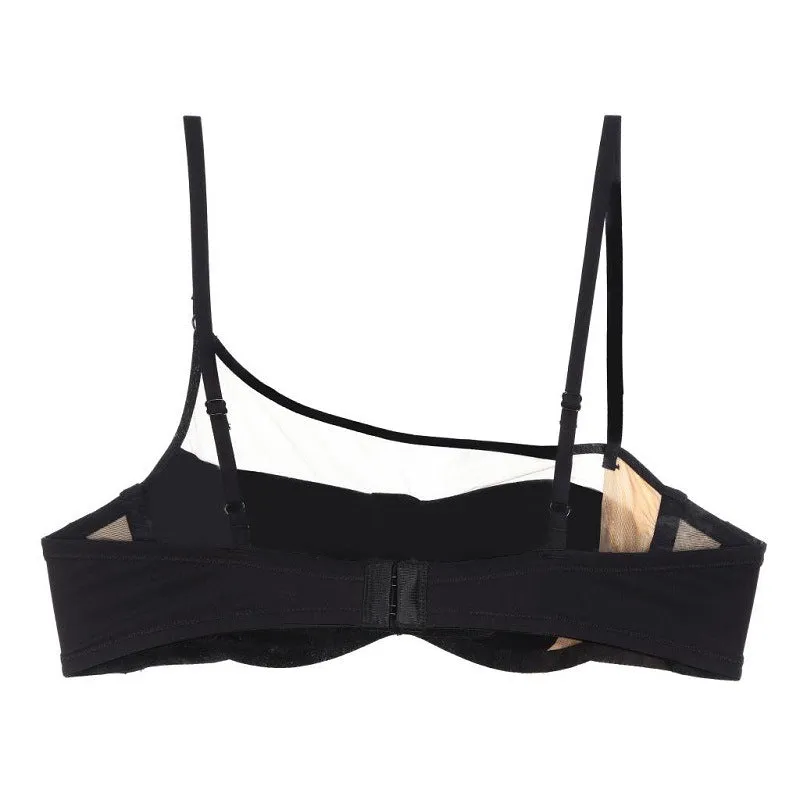 Mesh Cut Out Trim Bra and Panty Set
