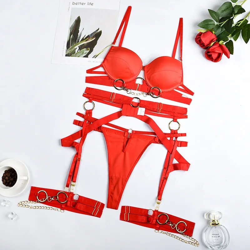 Metal Chain Punk Bra & Panty Set