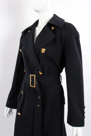 Midnight Belted Twill Trench