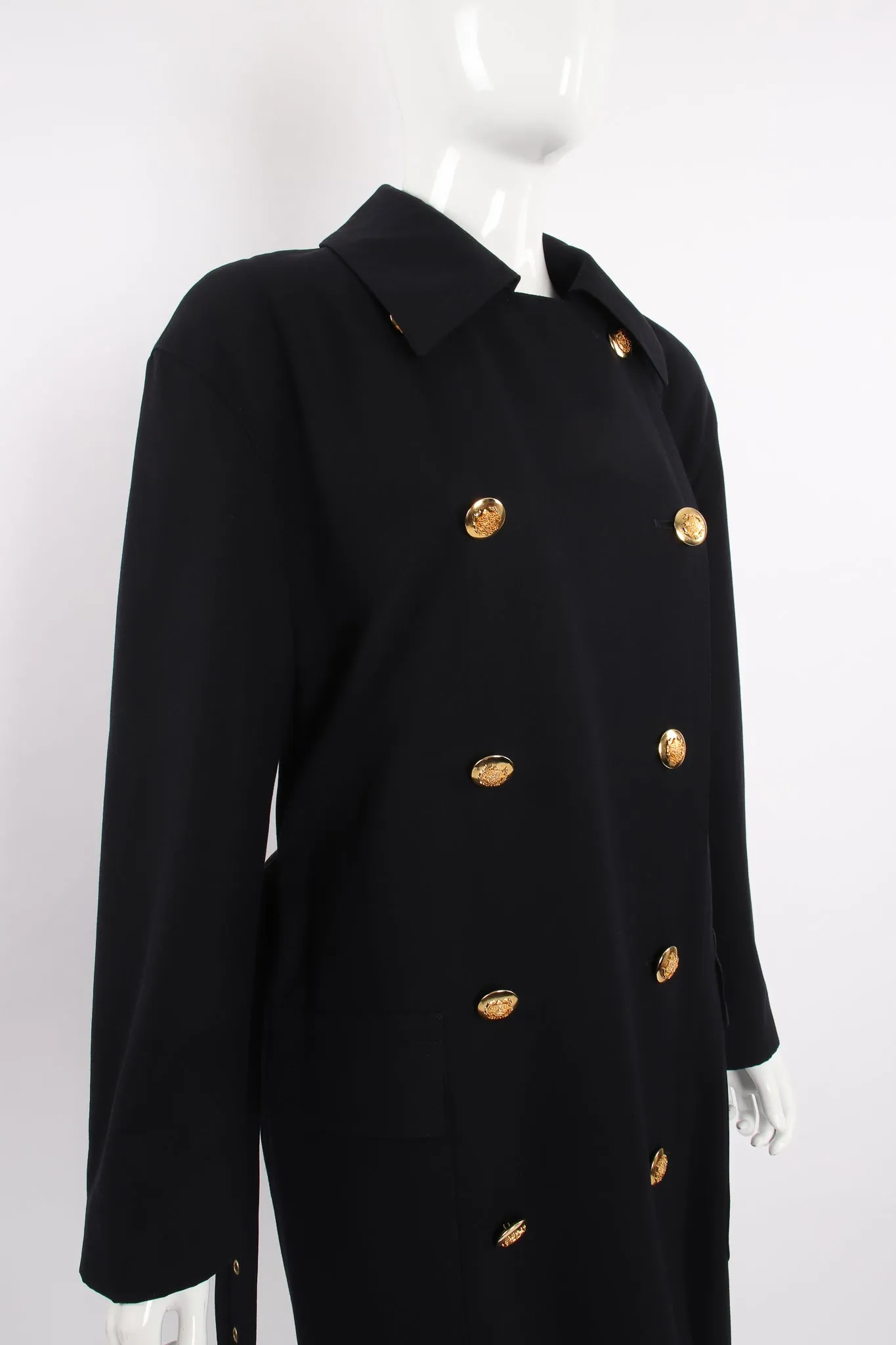 Midnight Belted Twill Trench