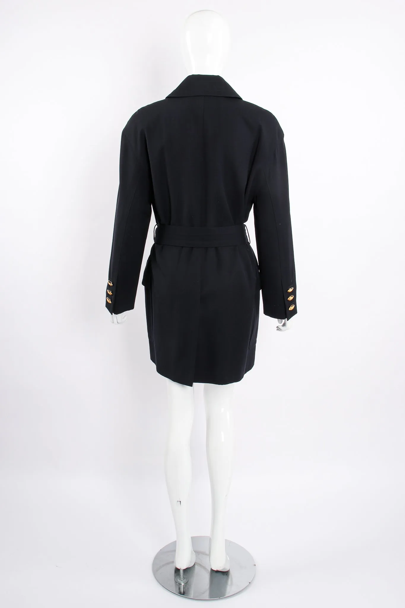Midnight Belted Twill Trench