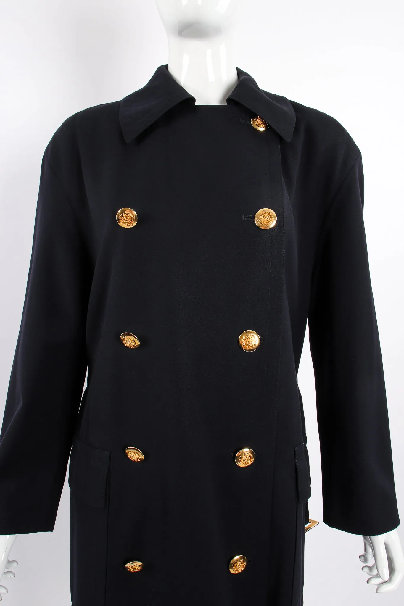 Midnight Belted Twill Trench