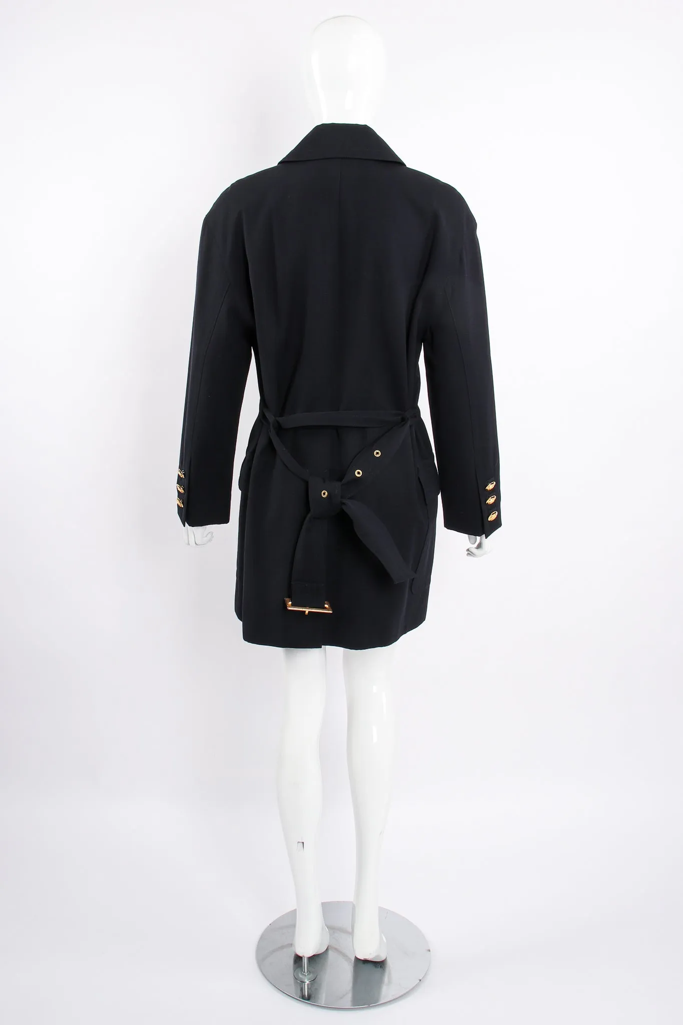 Midnight Belted Twill Trench