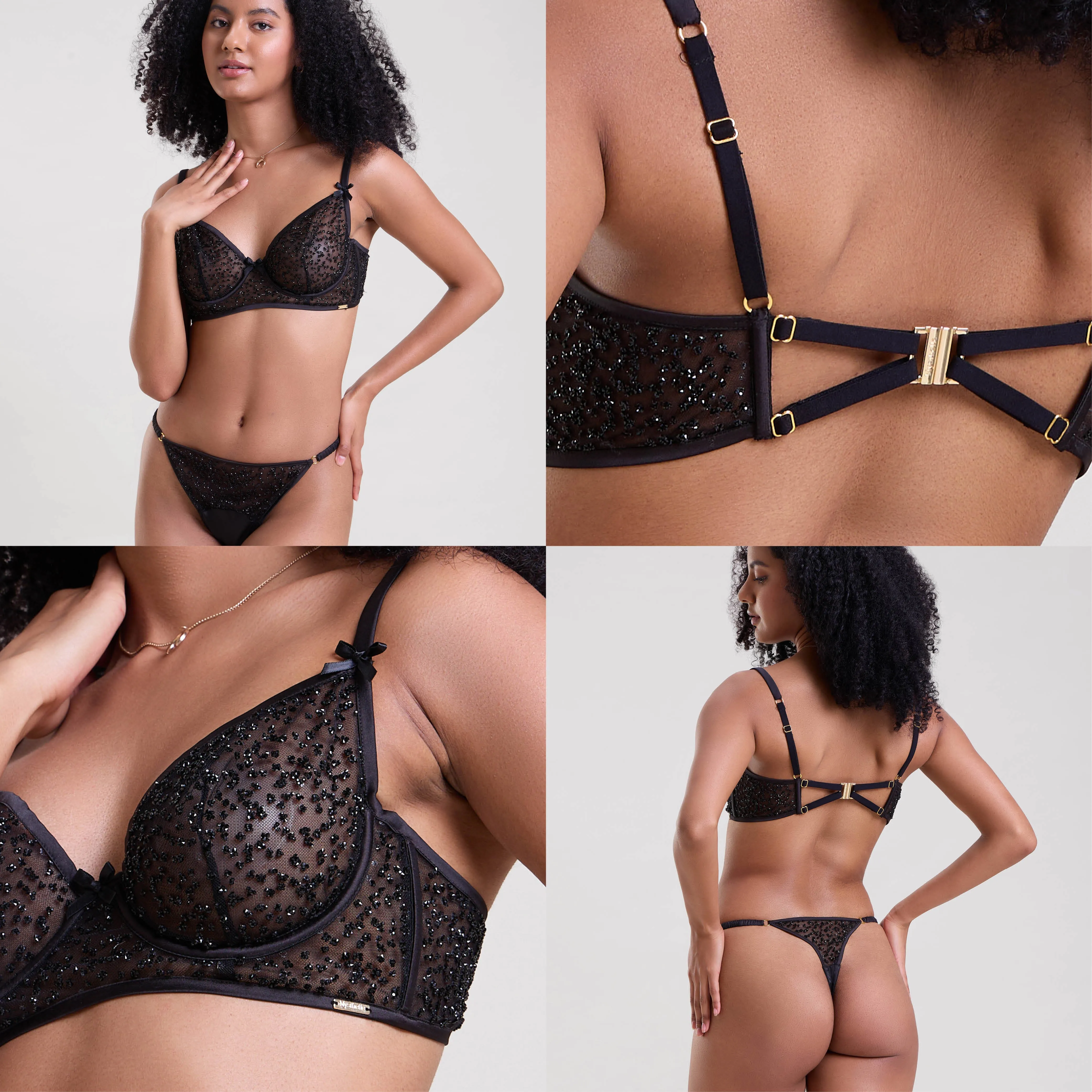MIDNIGHT GLOW BRA & THONG SET