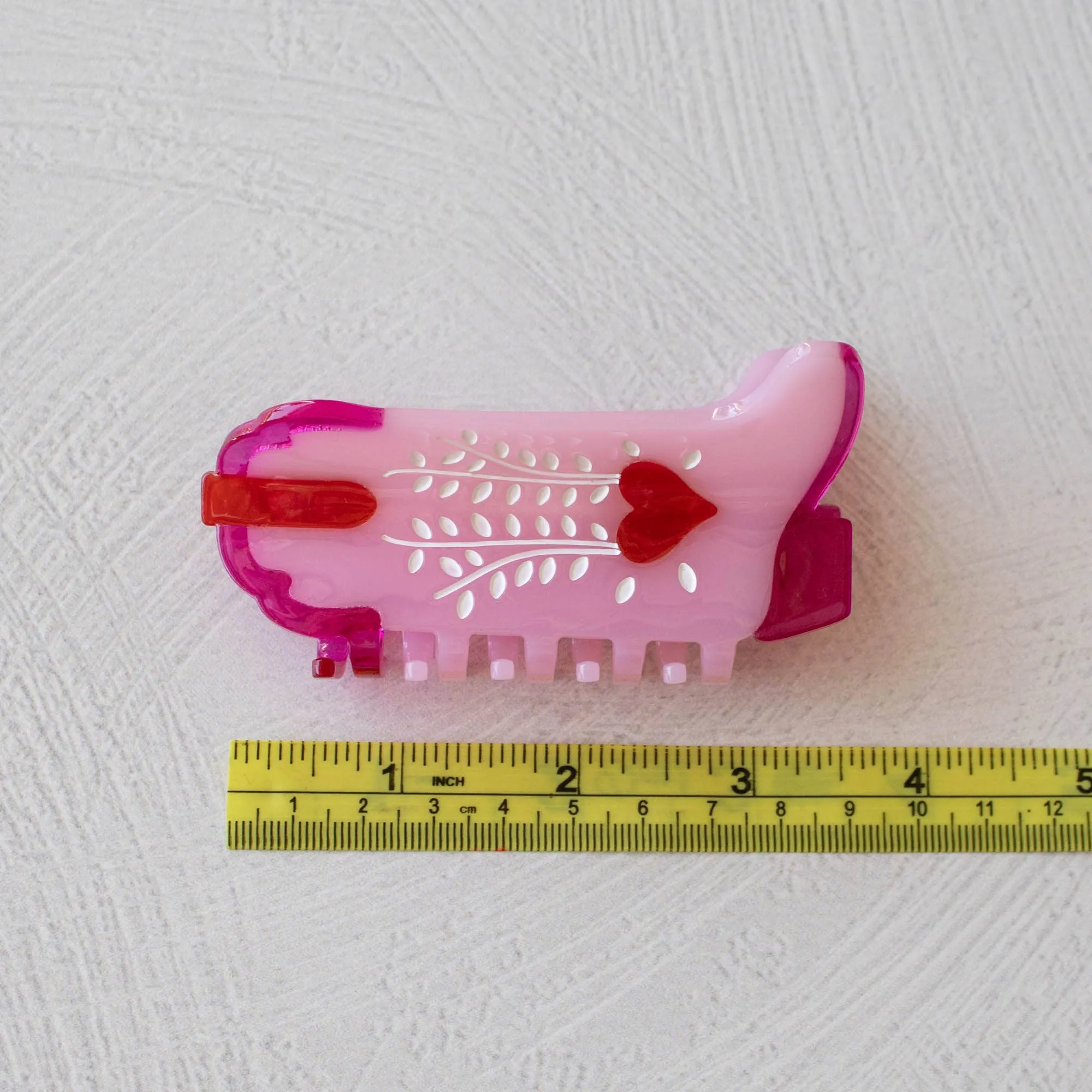 Mint Caramel Sweet Heart Cowboy Boots Claw Clip