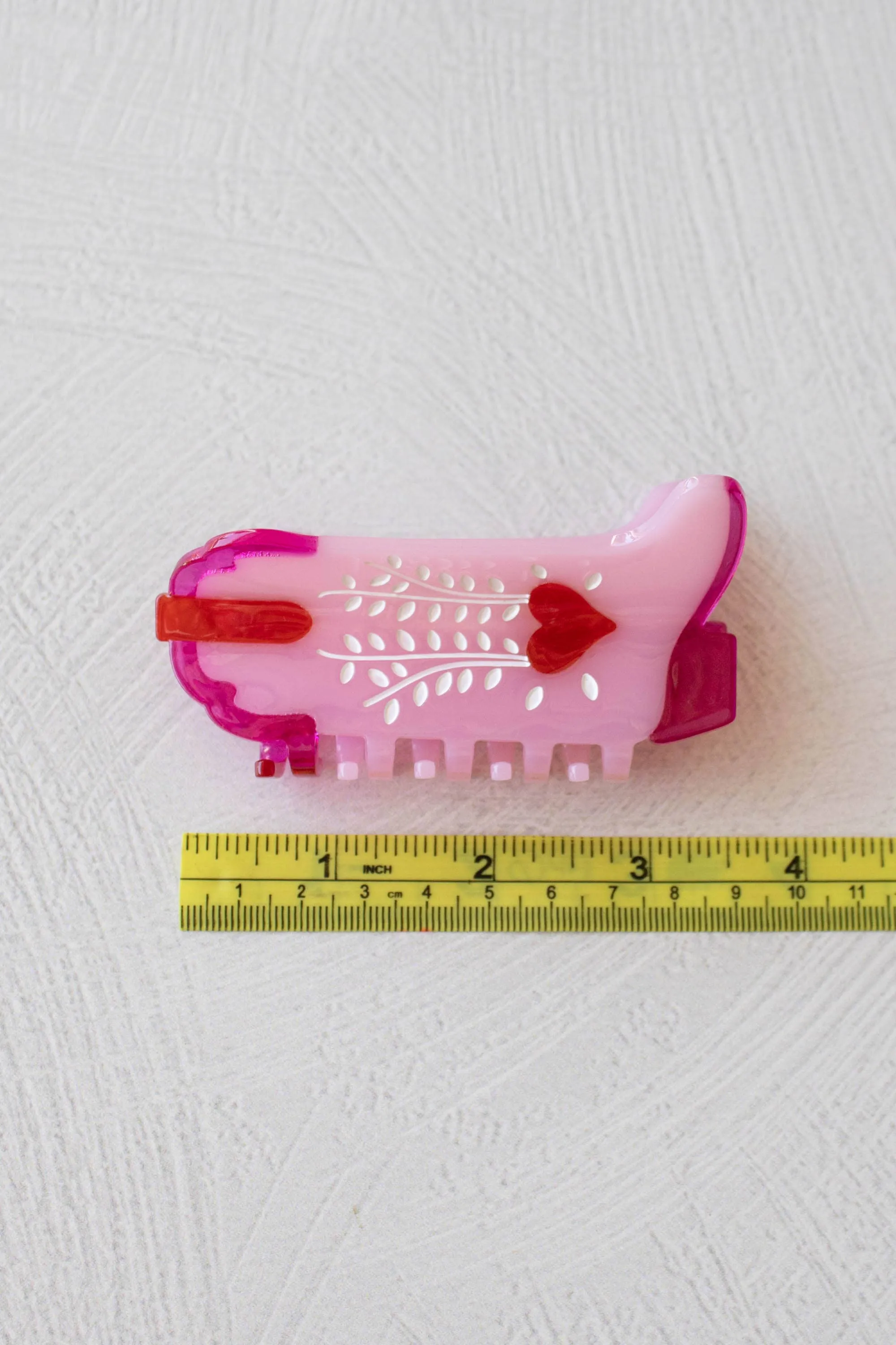 Mint Caramel Sweet Heart Cowboy Boots Claw Clip