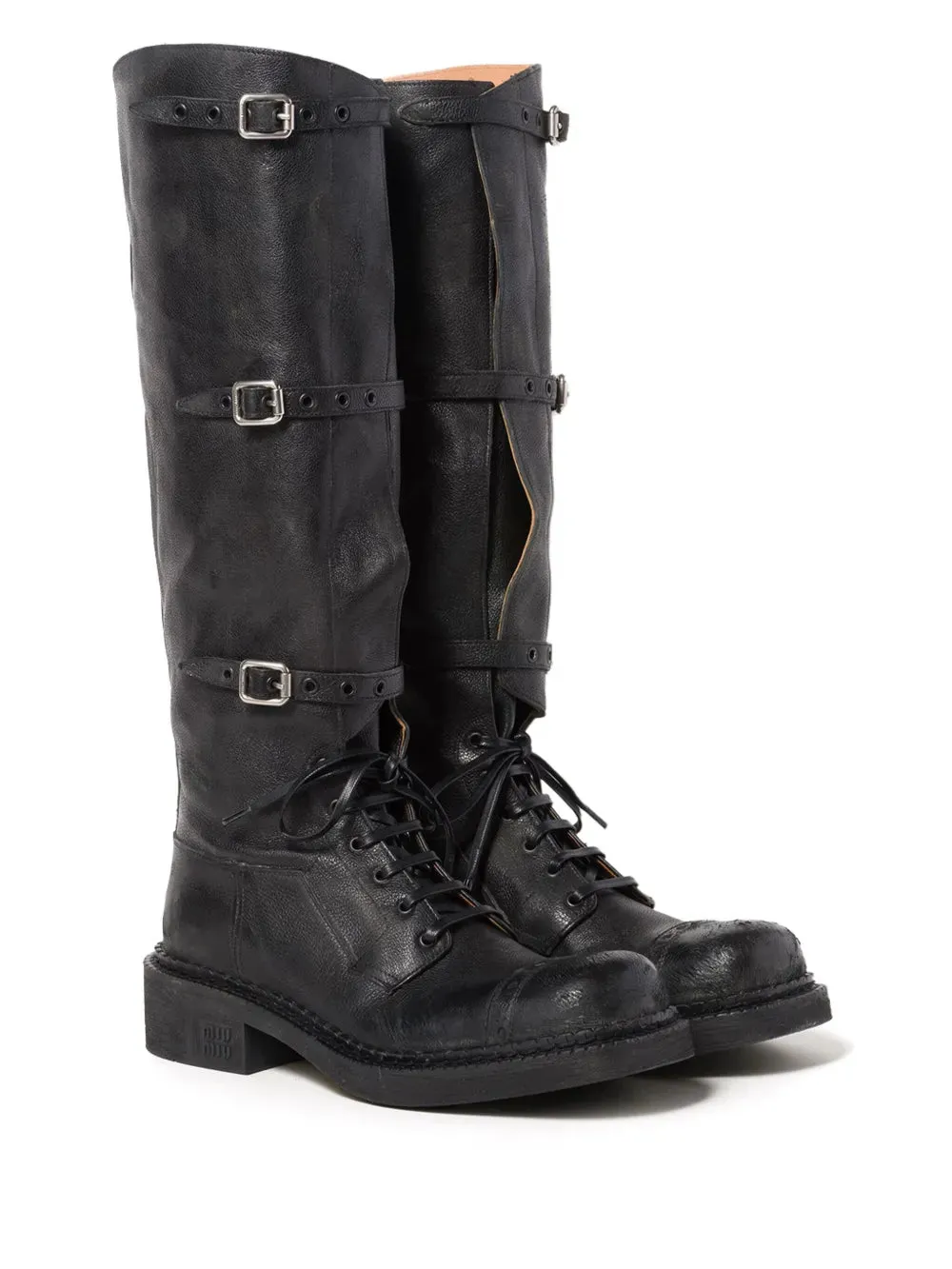 Miu Miu multi-buckle leather boots