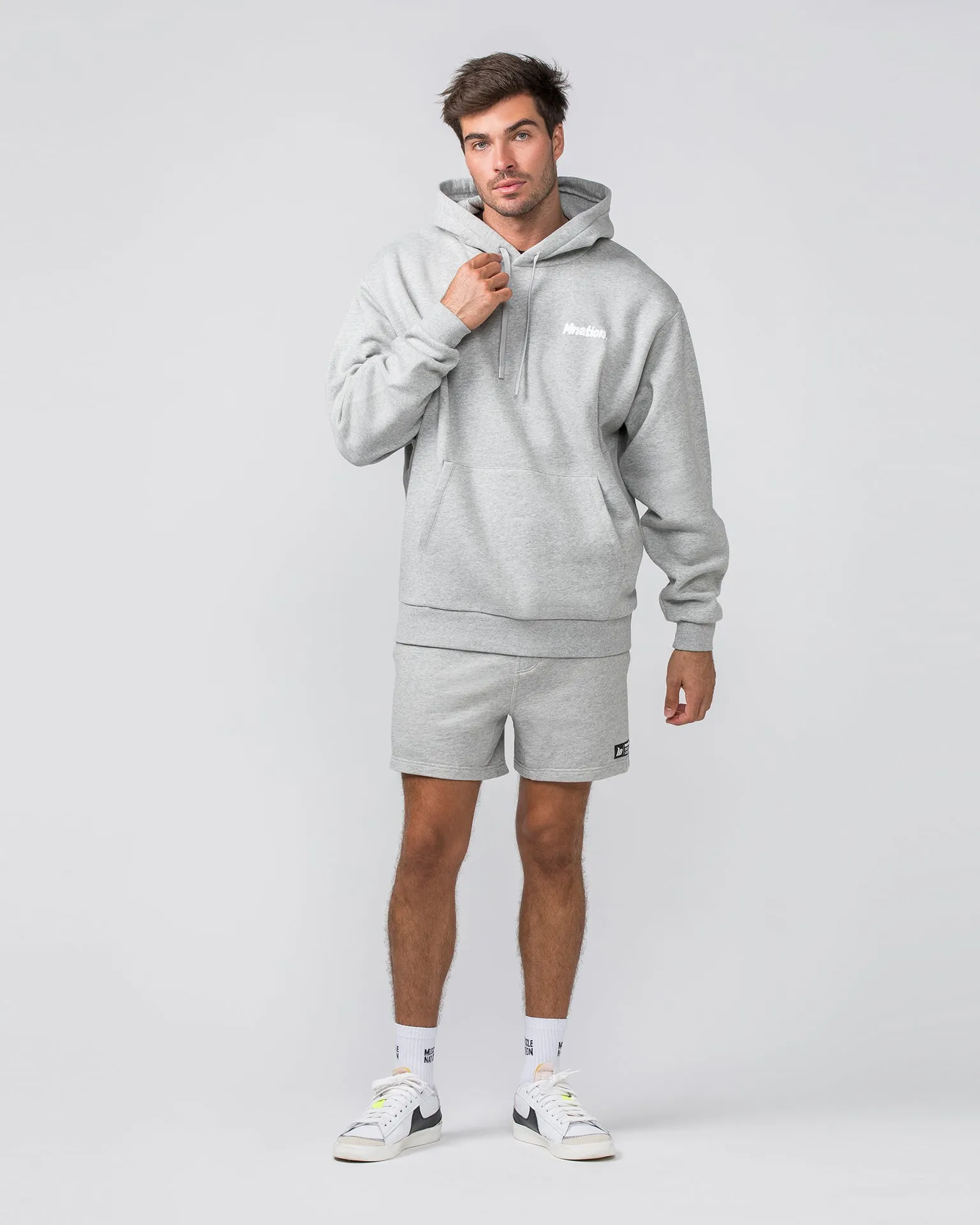 MNation Oversized Hoodie - Grey Marl
