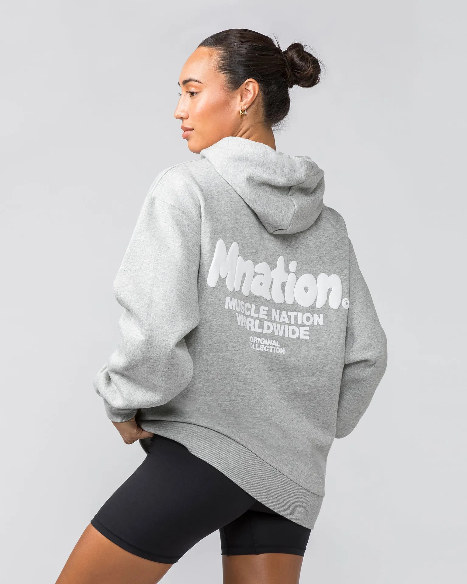 MNation Oversized Hoodie - Grey Marl