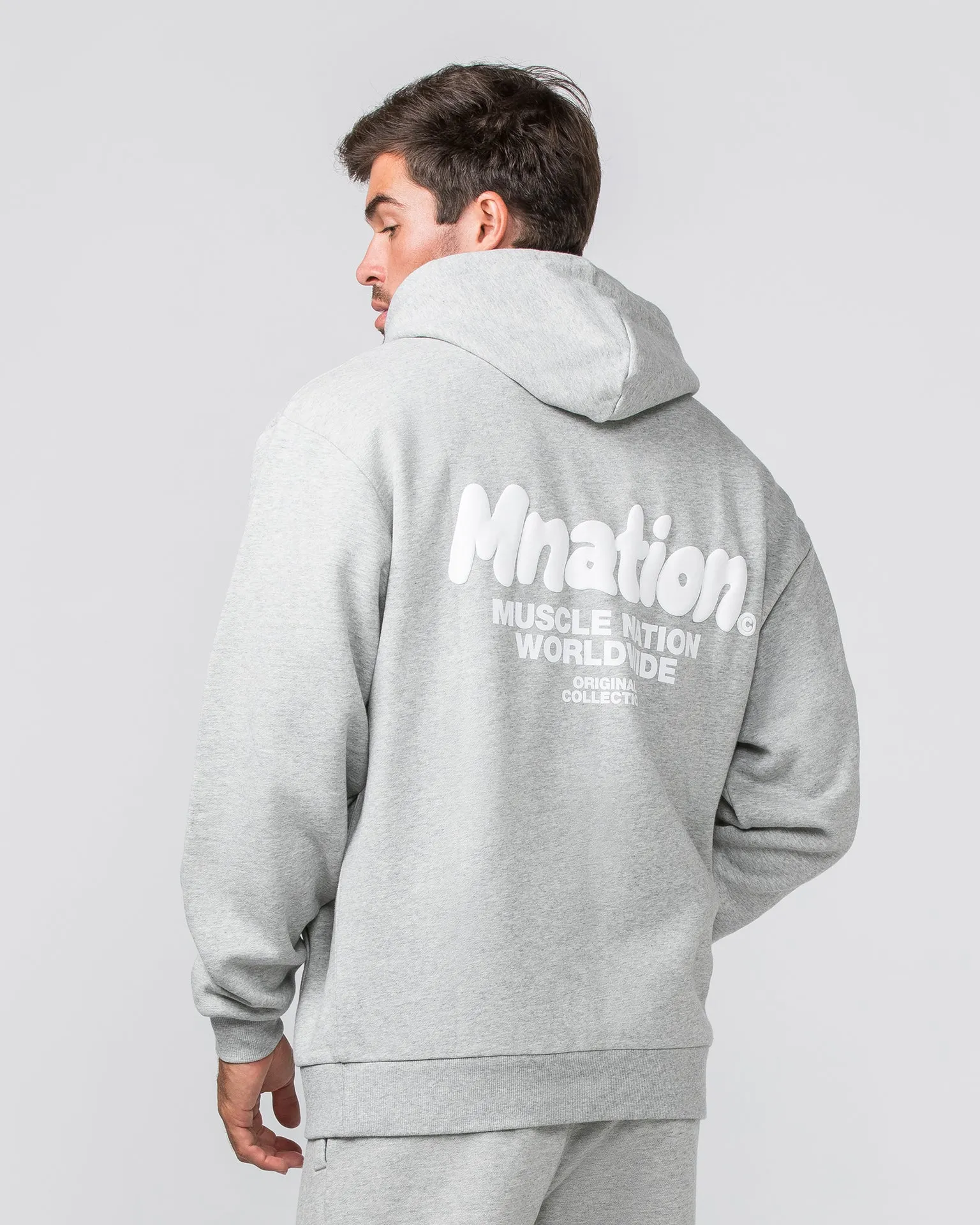 MNation Oversized Hoodie - Grey Marl