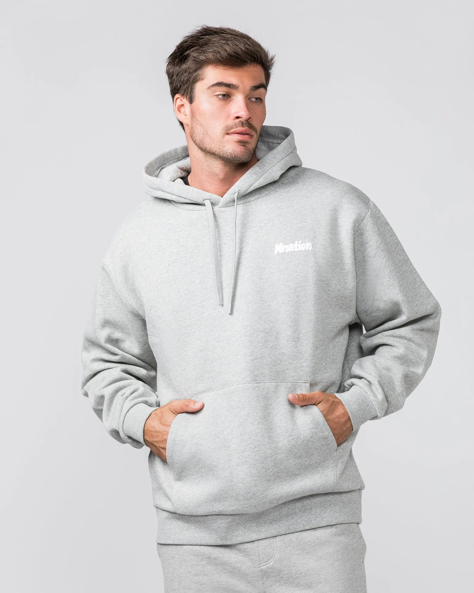 MNation Oversized Hoodie - Grey Marl