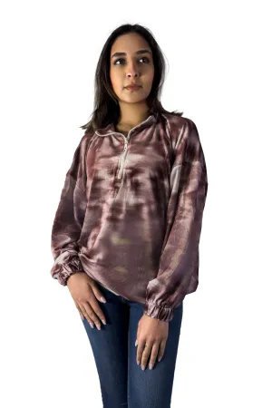 Mocha Glow Tie-Dye Pullover