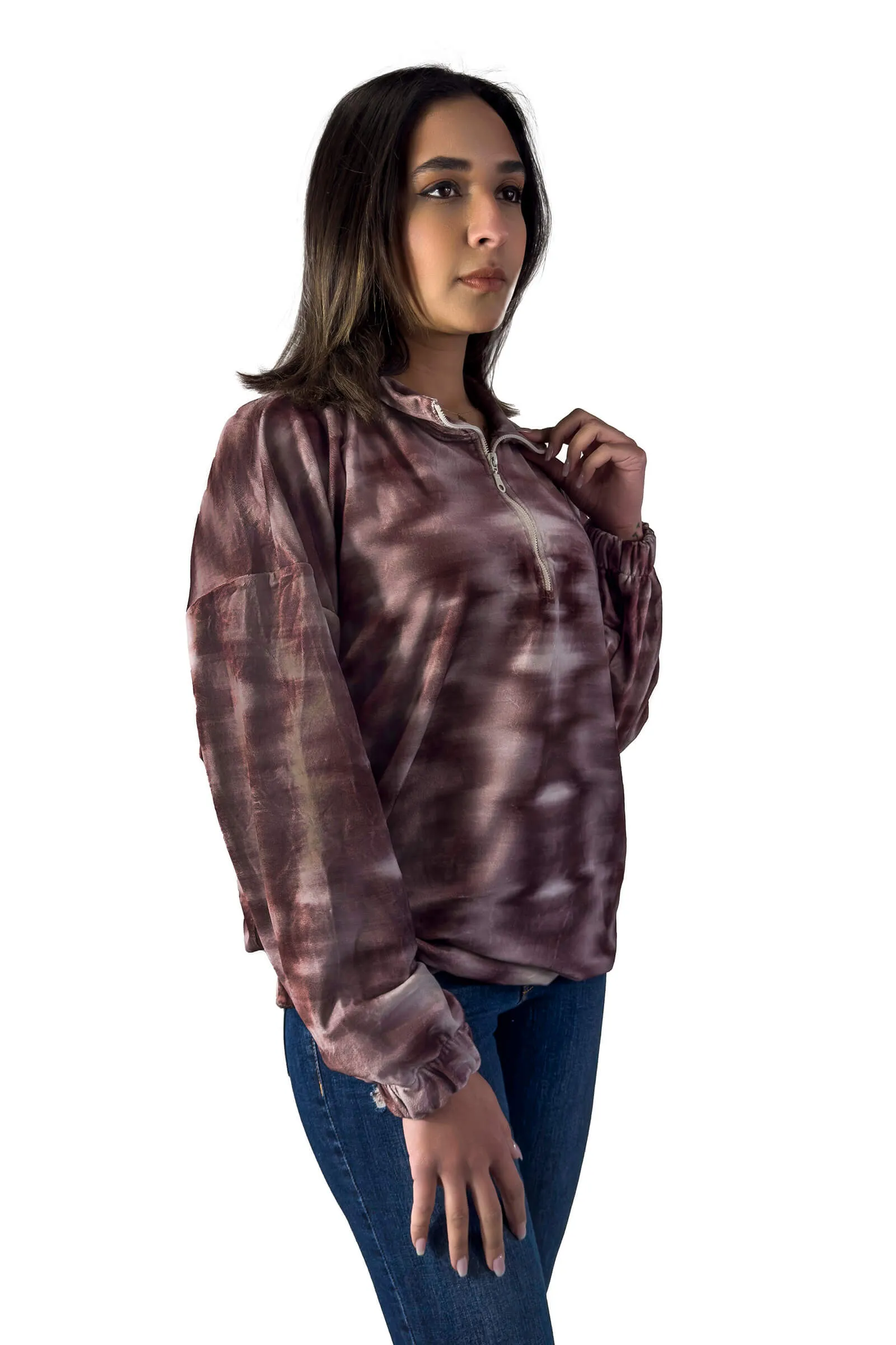Mocha Glow Tie-Dye Pullover