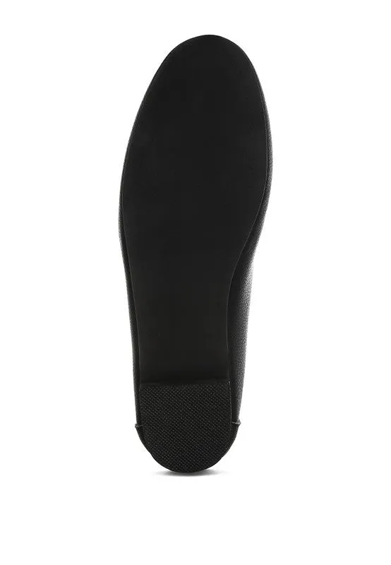 Modaha Horsebit & Embellished Real Black Leather Loafers