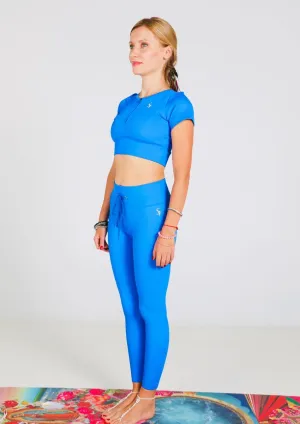 Moksha Blue Suit - Solid Leggings and Sports Bra Set