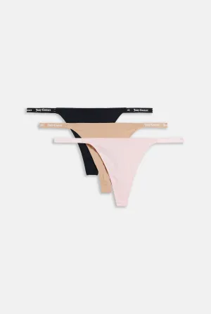MULTIPACK OF 3 MINI TAPE LOGO THONGS