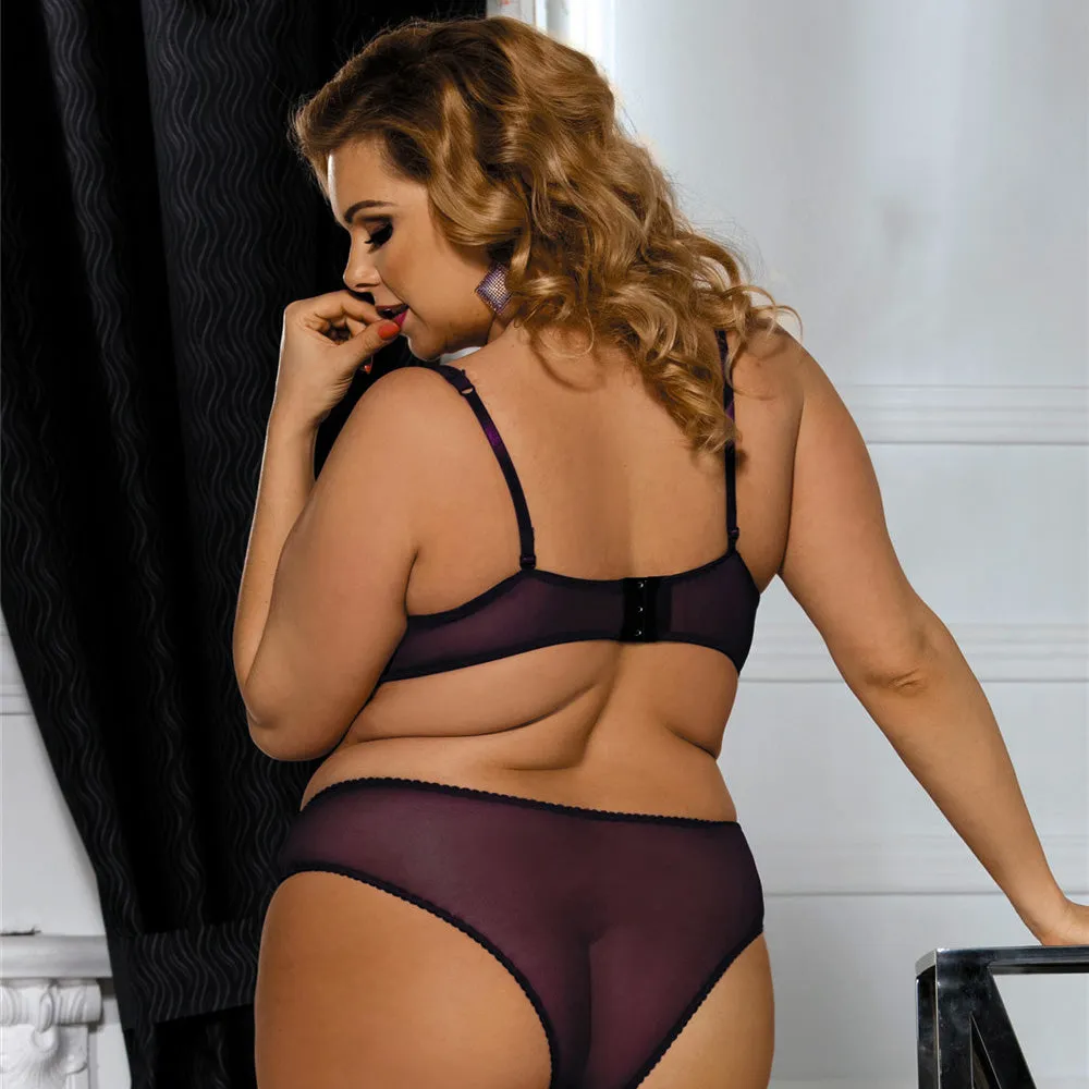 Naughty Purple Cute Boudoir Bra Set With Steel Ring Egypt