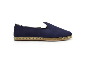Navy Blue Leather Loafers