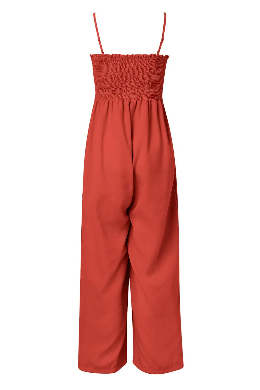 Naylor Smocked Spaghetti Strap Wide Leg Jumpsuit