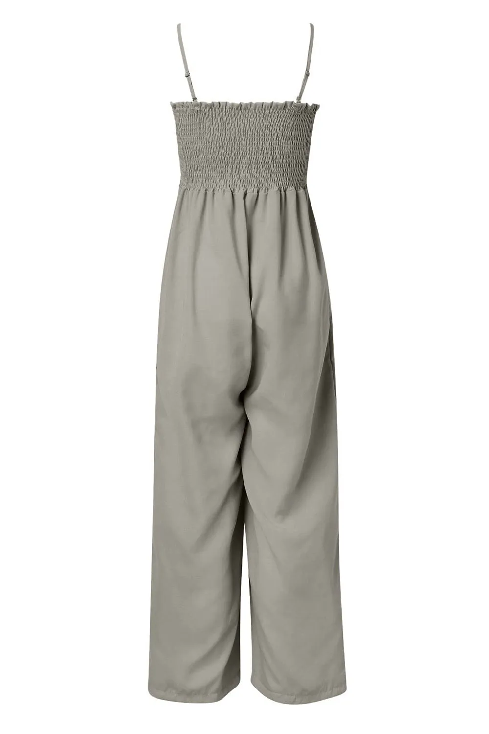 Naylor Smocked Spaghetti Strap Wide Leg Jumpsuit