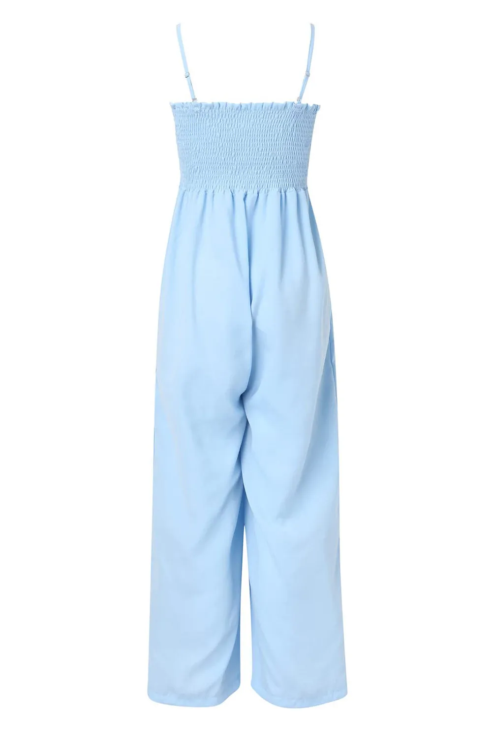 Naylor Smocked Spaghetti Strap Wide Leg Jumpsuit