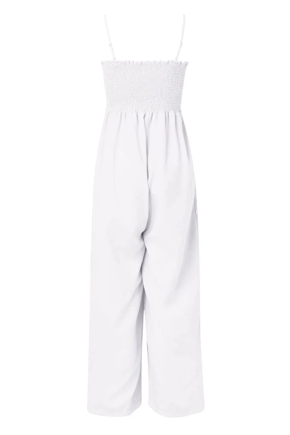 Naylor Smocked Spaghetti Strap Wide Leg Jumpsuit