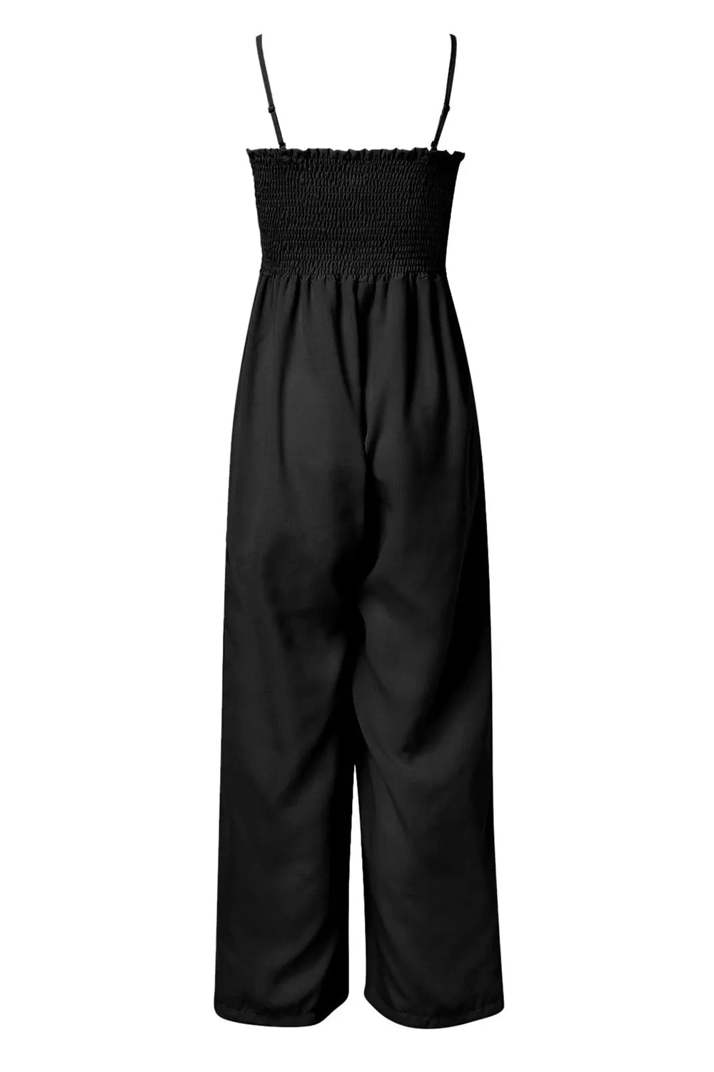 Naylor Smocked Spaghetti Strap Wide Leg Jumpsuit