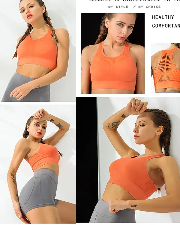 Neckline Cut Back Middle Impact Sports Bras