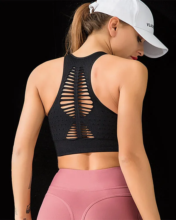 Neckline Cut Back Middle Impact Sports Bras