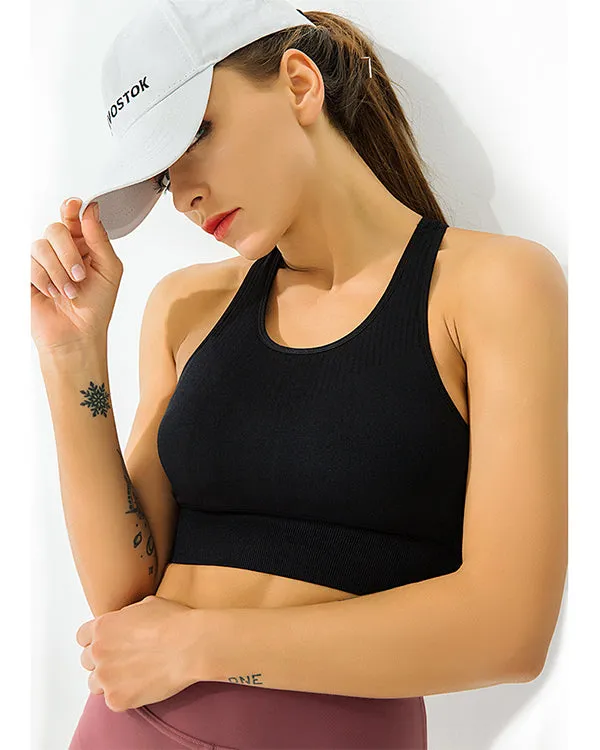 Neckline Cut Back Middle Impact Sports Bras