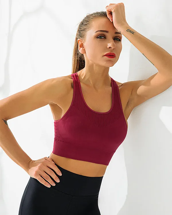 Neckline Cut Back Middle Impact Sports Bras