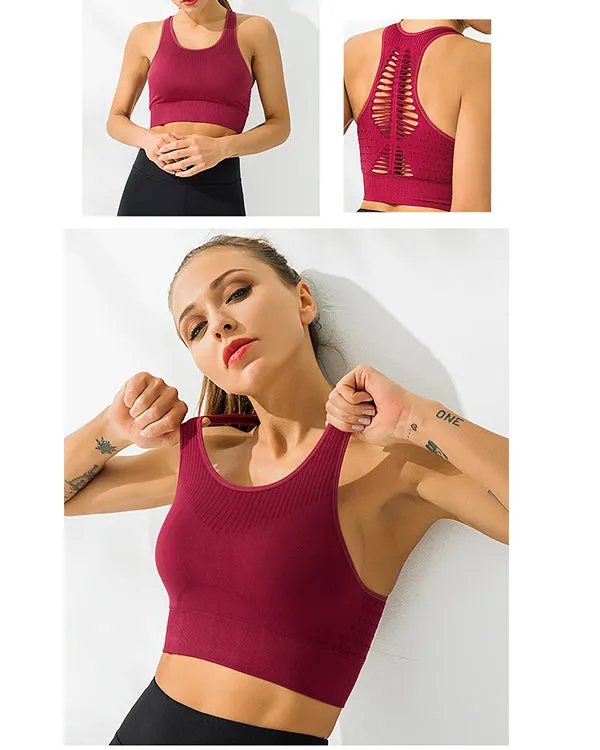Neckline Cut Back Middle Impact Sports Bras