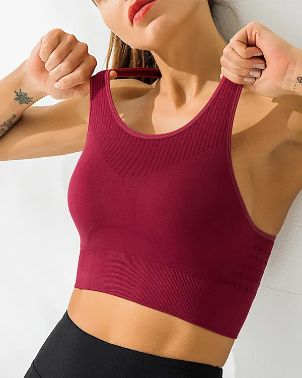 Neckline Cut Back Middle Impact Sports Bras