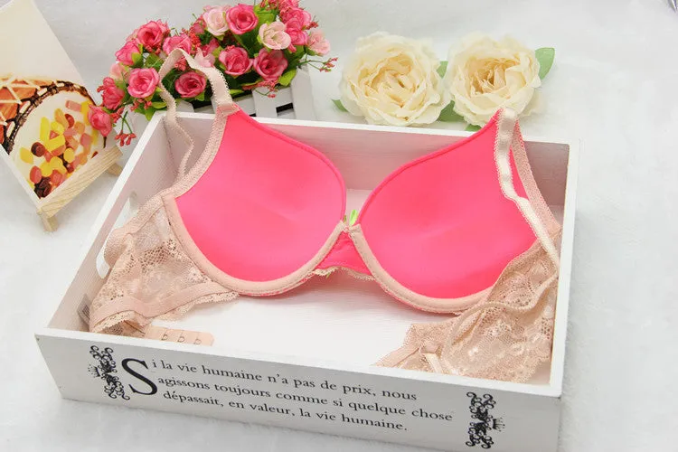 New 2015 Women's Underwear Set, Sexy Lace Bra Sets for women Embroidery 3/4 Cup B Cup Bra Sets Push Up Bra