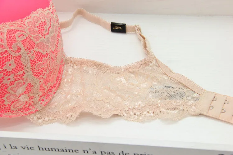New 2015 Women's Underwear Set, Sexy Lace Bra Sets for women Embroidery 3/4 Cup B Cup Bra Sets Push Up Bra
