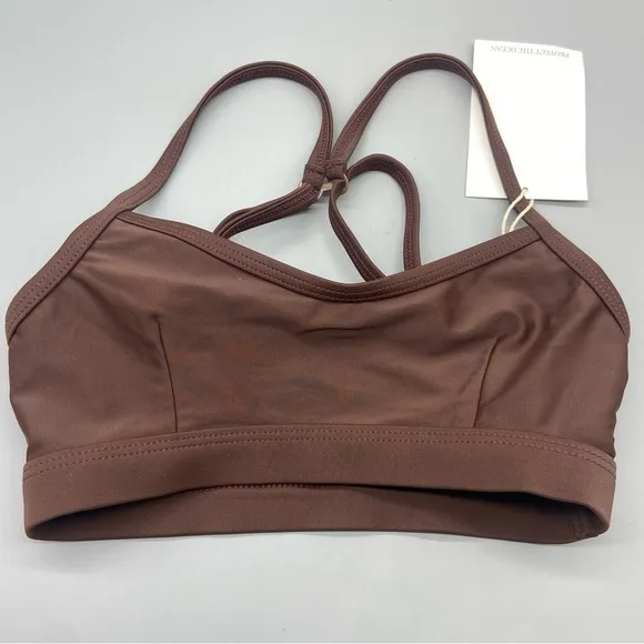 NEW! Abysse x Free people movement Schaffer sports bra dark brown 1763