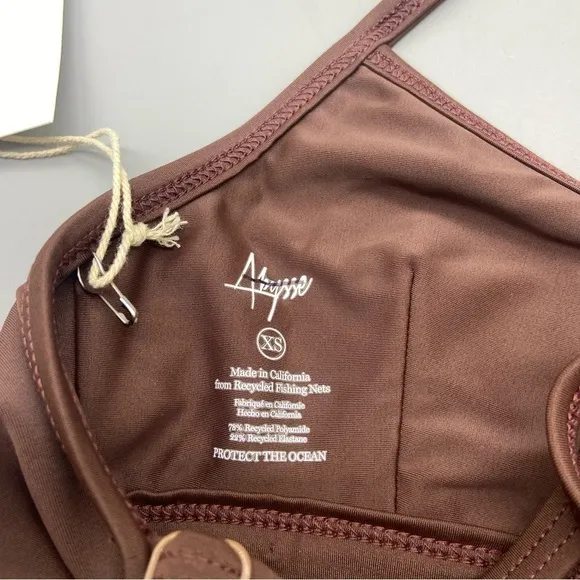 NEW! Abysse x Free people movement Schaffer sports bra dark brown 1763