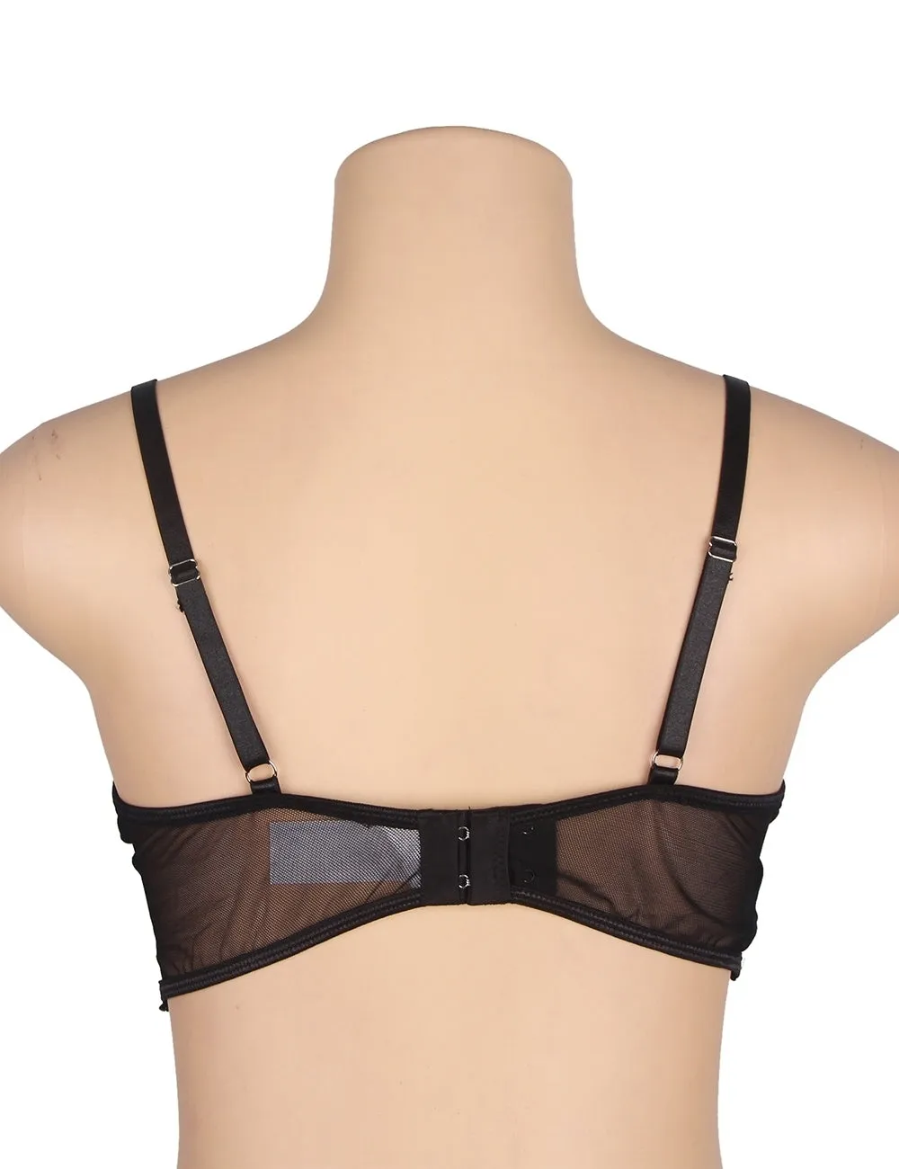 New Black Floral Lace Underwire Bra