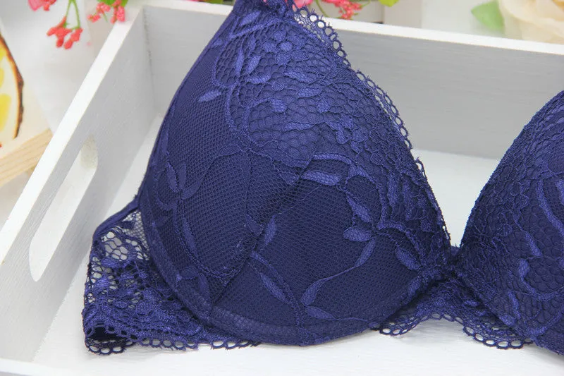 New Brand Women underwear Bra Sets , BRA   Hollow Panties Lace bra Sexy push up bra and briefs sets brassiere lingerie set