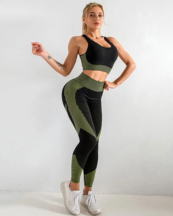 New  Cross Back ColorBlock Sports Bras