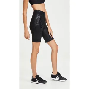 New Terez Black Snakeskin Foil Bike Shorts Size XS