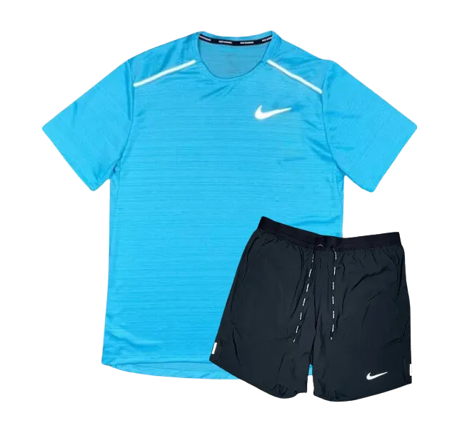 Nike 1.0 Miler and Flex Stride Shorts Set - Baltic Blue/Black