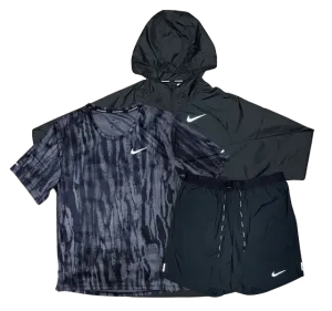 Nike Wild Run Miler 2.0 T-Shirt - Windrunner - Flex Stride Shorts Outfit - Black Camo/Black