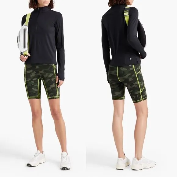 NWT All Access Center Stage Bike Shorts in Olive Camo XS